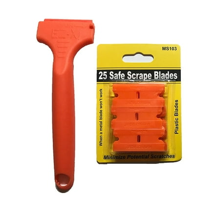 - EZ X Razor Blade Scraper with 25 Double Edged Plastic Blades