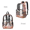 thumbnail image 2 of ZIATUBLES 17 Inch Clear Backpack, Heavy Duty Fabric & PVC Transparent Bag with Boho Butterfly Floral Print, Large Capacity See Through Bookbag Easy to Clean for School & Travel, 2 of 7
