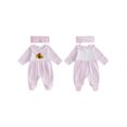 thumbnail image 2 of Cjfdfy Newborn Baby Girls Thanksgiving Turkey Outfits Pumpkin Turkey Embroidery Long Sleeve Plaid Footed Romper Headband My First Thanksgiving Fall Winter Outfit Little Turkey Clothes, 2 of 9