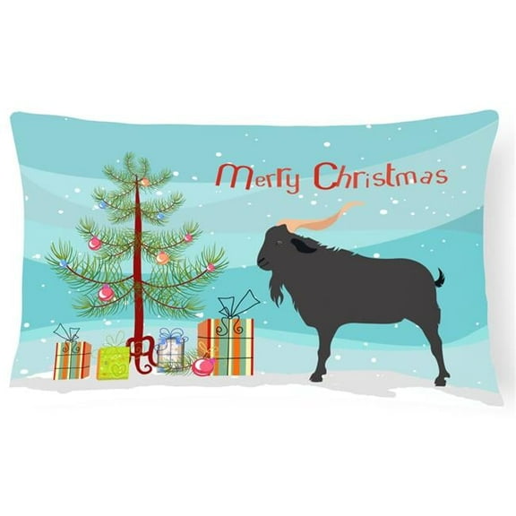 Carolines Treasures BB9249PW1216 Verata Goat Christmas Canvas Fabric Decorative Pillow, Teal, 12H x16W, multicolor