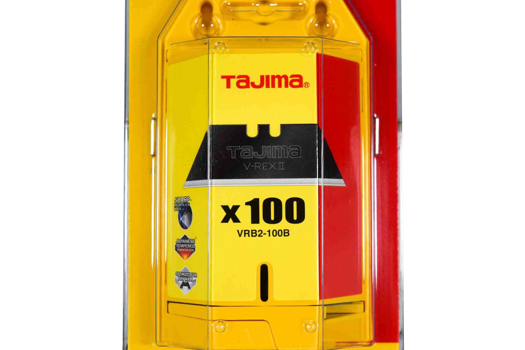 Tajima VRB2-100B V-REX II Premium Tempered Steel Utility Knife Blades, 100-Pack