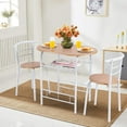 thumbnail image 3 of Giantex Ensemble de Salle à Manger Compact 3 Pcs, Table à Manger et 2 Chaises avec Cadre en Métal et Rangement Étagère, Ensemble Table et Chaises pour 2, 3 of 6