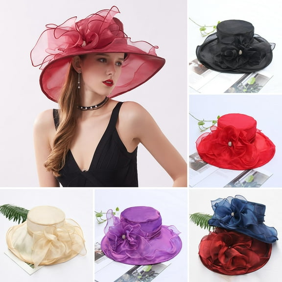 Walbest Women Organza Cap Fascinator Lady Cocktail Tea Party Church Wedding Bridal Flower Hat