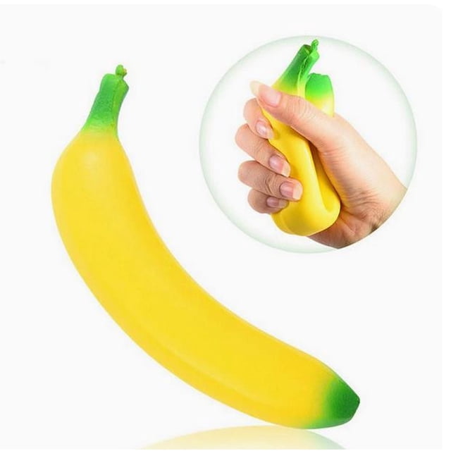 Juguete de Plátano Exprimible, Alivio del Estrés, de Elevación Lenta, Suave, Aplastable, Fruta Simulada, 17cm, con Material Elástico para Aliviar la Ansiedad, Juego Sensorial.