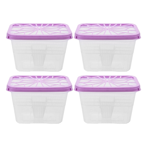 4 cajas absorbentes de humedad: contenedor de plástico vacío y reutilizable - Soporte absorbente de agua para armarios y gabinetes - Uso doméstico e interior