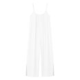 thumbnail image 7 of GILIGEGE Women's Adjustable Spaghetti Strap Sleeveless Loose Fit Stretchy Wide Leg Solid Color Long Pant Jumpsuit Romper Overalls with Pockets Boho Casual Summer 2026 One Piece Daily Outfit White, 7 of 7