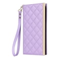 thumbnail image 2 of Desugned For Samsung Galaxy S21 Wallet Phone Case,With Suction Cup Fastener,Flip Folding Kickstand,With Card Slots,Wrist Strap&Shoulder Strap,Shockproof PU Leather Phone Case,Purple, 2 of 9