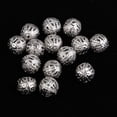 thumbnail image 2 of 100Pcs Hollow Metal Round Beads Loose Bead for Jewelry Findings Making Craft, 2 of 8