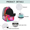 thumbnail image 4 of Pink and Red Checkered Pattern Backpack for School, Cute School Bag with Adjustable Shoulder Straps and Padded Back, 15.3"x11"x7.1", 4 of 5