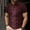 #Wine, variant on DPTALR Men's Casual Printed Shirt,Short Sleeve,Classic Collar,Brown,XL