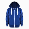 thumbnail image 2 of zuwimk Kids Zip Up Hoodie School Uniform Boys Girls Zipper Sweatshirt Oversized Y2K Fall Hooded Jackets With Pockets Preppy Clothes(11-12 Years,Dark Blue), 2 of 9