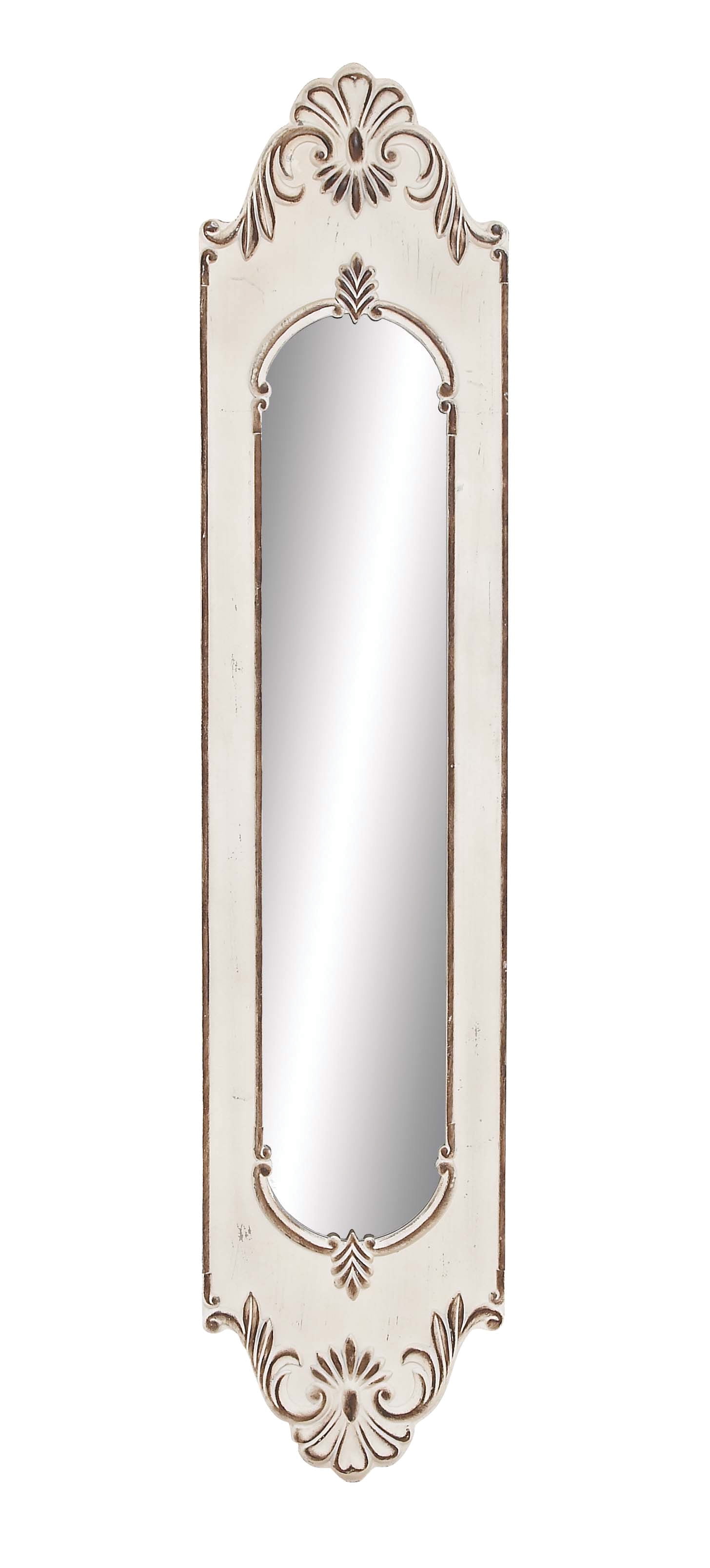 DecMode 16"W, 72"H Arch Wall Mirror, White