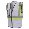 thumbnail image 3 of 3C Products Non-ANSI/ISEA 107-2015 Class 2 White Ultra Soft Mesh Surveyor Safety Vest w/ Multi-Pockets, Mic Tabs and Pen Holder - SV2520-XL, 3 of 8