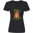 thumbnail image 3 of Inktastic Groundhog Day Wake Me when Winter is over Women's V-Neck T-Shirt, 3 of 5