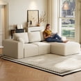 thumbnail image 5 of Wiilayok 109" Cloud Sectional Couch with L-Shape Chaise,Modern Modular Sofa with Deep Seat, Comfy Boneless Upholstered Couches for Living Room Bedroom,Beige White, 5 of 10