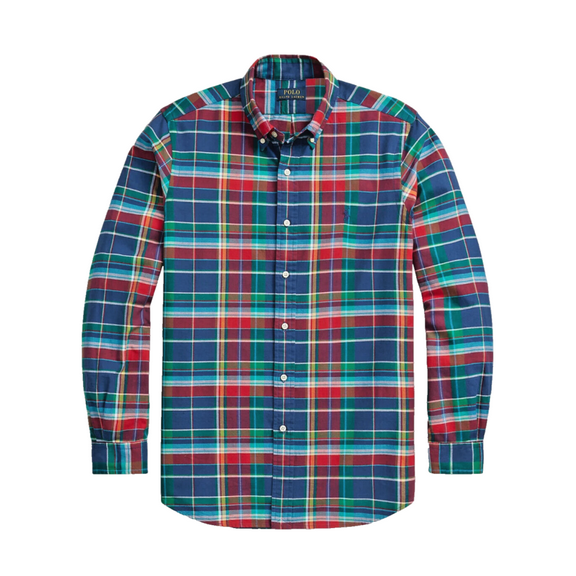 $125 Polo Ralph Lauren Men's, Classic-Fit Plaid Oxford Shirt, Multi, S