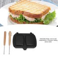 thumbnail image 4 of Hot Sandwich Maker, Multifunctional Anti Stick Sandwich Maker Pan with Detachable Wooden Handle for Camping, 4 of 7