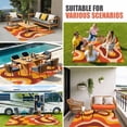 thumbnail image 3 of Orange Brown Outdoor Rug 3x5 Ft, Non Slip Washable Area Rug, Modern Farmhouse Abstract Patterned Art Patio Rugs Carpet Runner, Large Floor Mat for Indoor/Outdoor Deck Porch Camping, 3 of 8