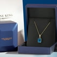 thumbnail image 5 of Gem Stone King 14K Yellow Gold London Blue Topaz Pendant Necklace | 1.98 Cttw | Gemstone November Birthstone | Emerald Cut 8X6MM | Gold Necklace for Women | With 18 inch Gold Chain, 5 of 6