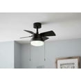thumbnail image 2 of Hampton Bay Metarie II 24 in. Indoor Matte Black Ceiling Fan with Light, 2 of 2