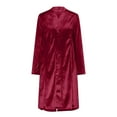 thumbnail image 3 of Fmbrln Womens Elegant Vintage Velvet Coat Long Sleeve Back High Slit Solid Color Coat Casual Dressy Party Jackets with Pockets Wine XL, 3 of 5