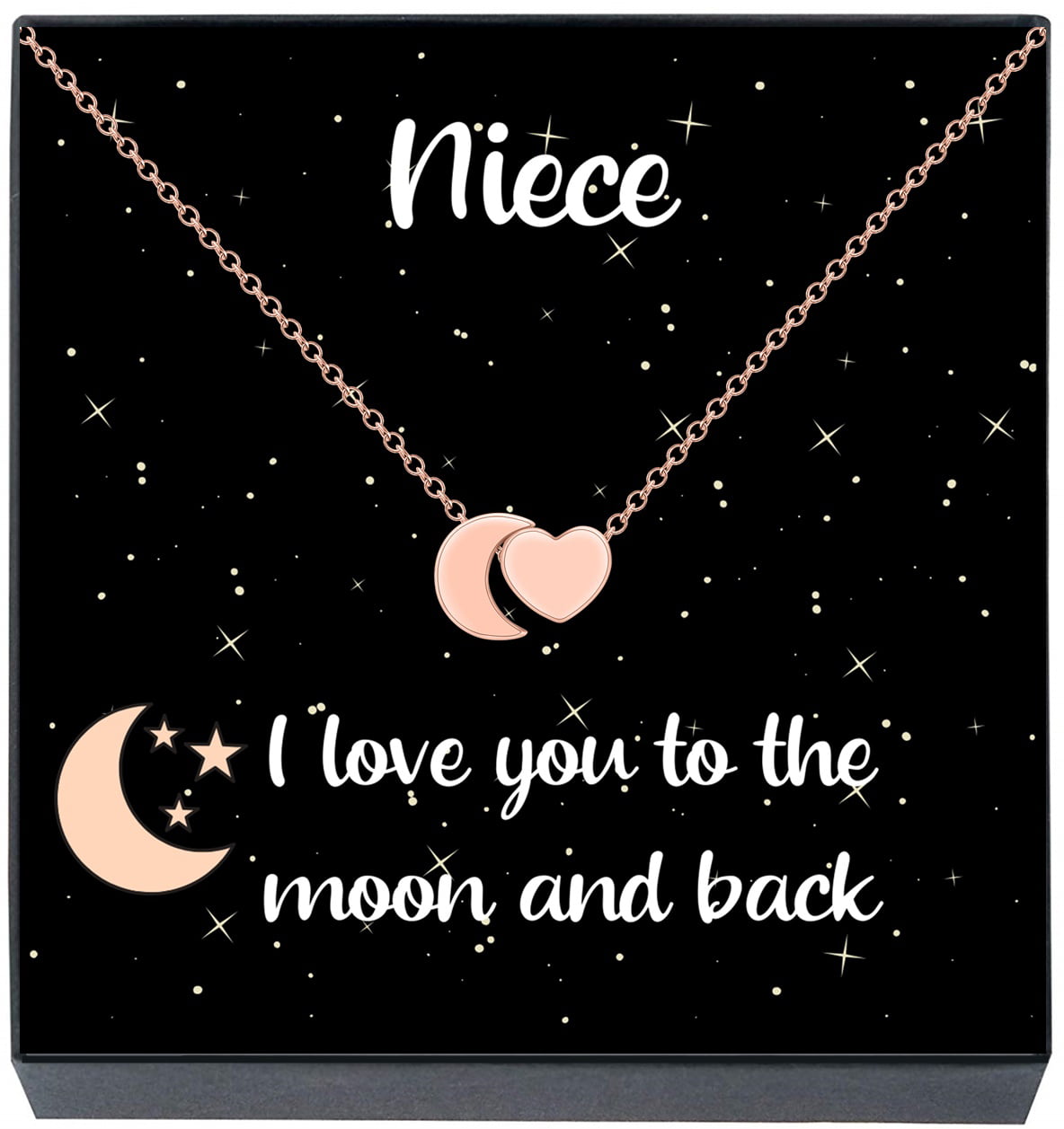 birthday card or xmas christmas present from Auntie or Uncle Niece Sterling silver necklace chain and heart pendant gifts for her sentimental gift women her special