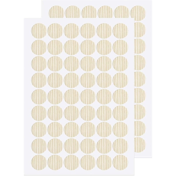 Pegatinas para orificios de tornillos, cubiertas de PVC autoadhesivas, pegatinas decorativas de 21 mm, tapas de cubiertas para tornillos, ideales para muebles de madera, armario, estante, placa de