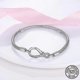 thumbnail image 3 of Pulsera de plata 925 con forma de corazón y serpiente para mujer nudo infinito mariposa 18 cm PTB025, 3 of 4