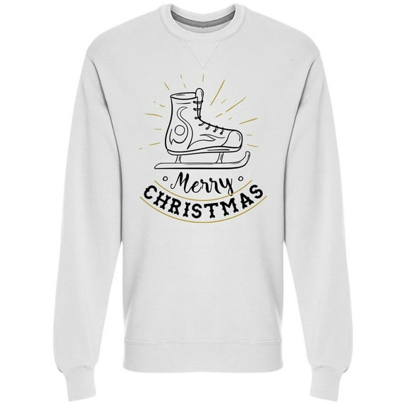 Merry Christmas Ice Skate Sweatshirt Men -Image by Shutterstock, Male Medium