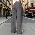 thumbnail image 4 of Nestiefly Womens Casual Linen Wide Leg Pants Flowy Drawstring High Waist Palazzo Beach Vacation Trousers Gray S, 4 of 7