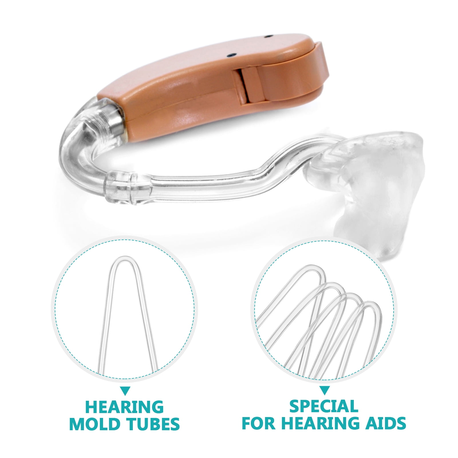 4pcs Preformed BTE Earmold Tubes Hearing Amplifier Replacement Tubes