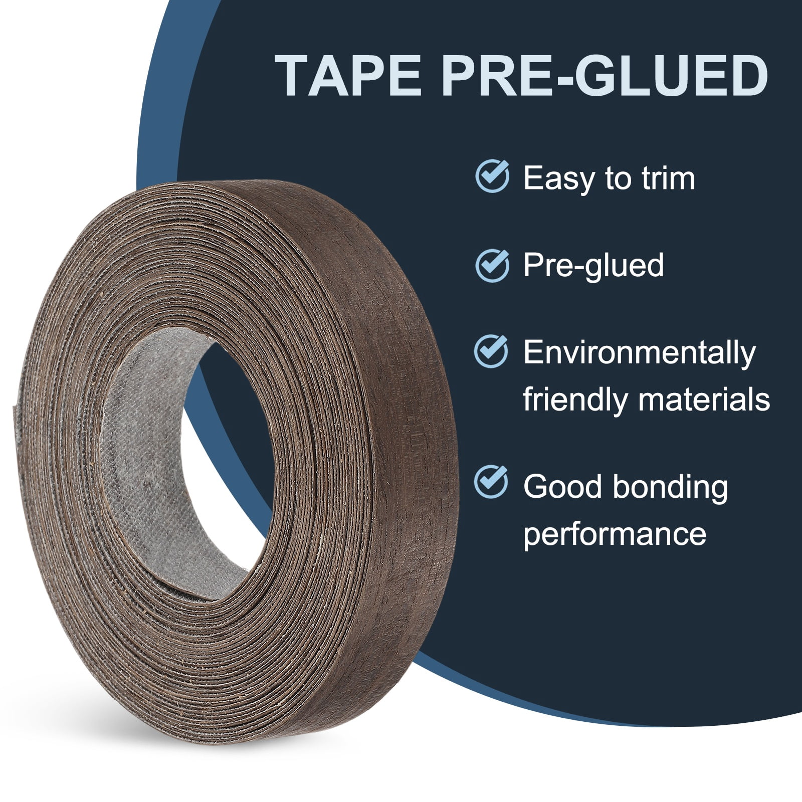 Uxcell Edge Banding, Wood Veneer Tape Pre-glued Plywood Edge Banding with Hot Melt Adhesive for Furniture Restoration Limba 3/4 inch x 25 ft