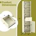 thumbnail image 3 of Costway 67" Tall Bathroom Cabinet with 3 Open Shelves, 1 Drawer, Adjustable Interior Shelf Off-white, 3 of 10