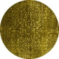 thumbnail image 1 of Ahgly Company Indoor Round Oriental Yellow Industrial Area Rugs, 4' Round, 1 of 4