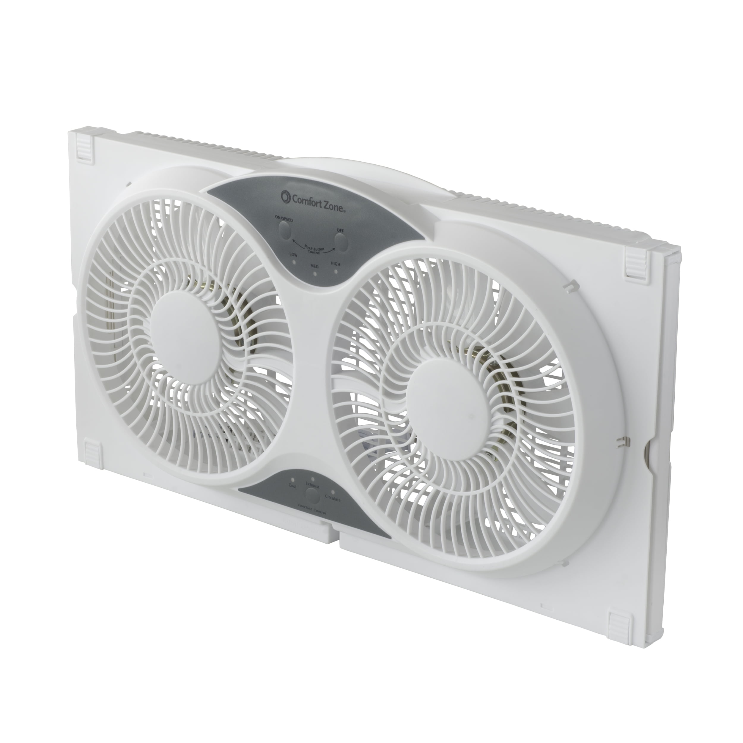 Comfort Zone Cz310r 3 Speed Reversible Twin Window Fan With Remote