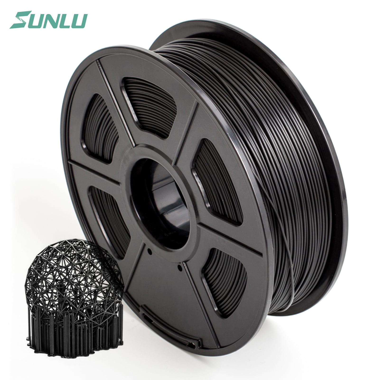 2.2 LBS 1KG Spool 3D Filament,Black PLA+ 3D Printing Filament Low Odor 1.75mm PLA Filament Dimensional Accuracy +/- 0.02 mm SUNLU 3D Printer Filament PLA Plus