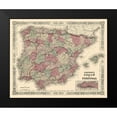 thumbnail image 2 of Johnson 14x12 Black Modern Framed Museum Art Print Titled - Spain Portugal - Johnson 1854, 2 of 5