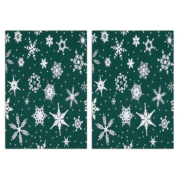 2 Pcs Funny Kitchen Towels,Green Christmas Snowflake Pattern Microfiber Dish Towels,Kitchen Tea Towels,Kitchen Towel Set (18" X 26")