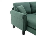 thumbnail image 6 of 108inch Convertible Sectional Sleeper Sofa with 2 Pillows, Contemporary U-shaped Fabric Couch with Chaise and Removable Ottoman, 4-Seat Modular Sofa for Living Room, Emerald, 6 of 7