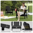 thumbnail image 2 of Tappio HDPE Adirondack Chair Set of 2, Patio Seat All Weather Outdoor Patio Chair with Cup Holder for Lawn Yard Fire Pit, Black, 2 of 8