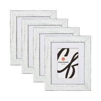 Craig Frames 17x22 inch Rustic Barnwood White Picture Frame Matted for a 13x19 Photo, Set of 4