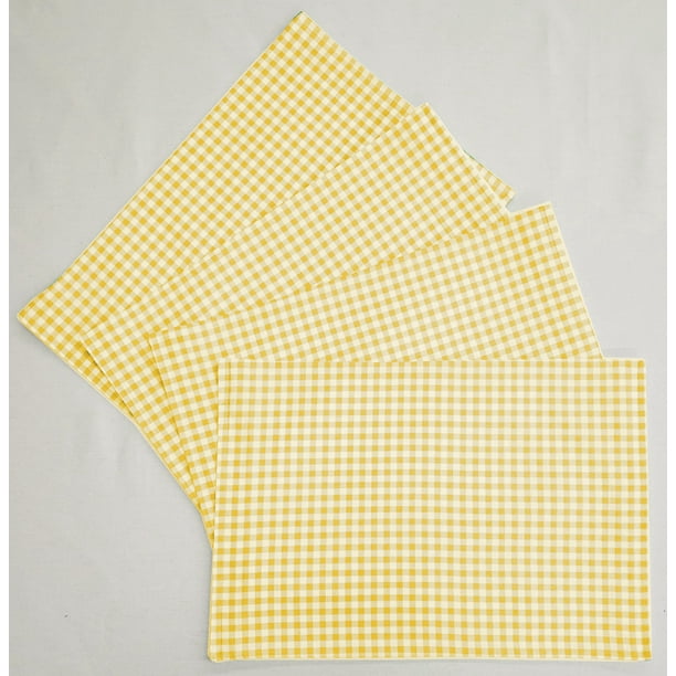 Yellow & White Checked Gingham Placemats by Penny's Needful Things (Set