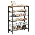 thumbnail image 6 of HOOBRO Industrial Shoe Rack, 6-Tier Shoe Shelf, Storage Organizer Unit with 5 Mesh Shelves, Wood Look Accent Furniture with Metal Frame, for Entryway, Living Room, Hallway BF16XJ01, 6 of 12