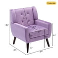 thumbnail image 2 of UIXE Velvet Accent Chair Modern Upholstered Arm Chair for Living Room Bedroom Office Room, Purple, 2 of 6