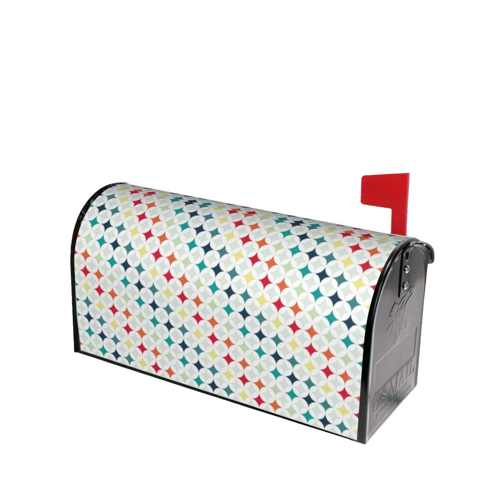 Xecao Colorful Geometric for Mailbox Cover with Magnetic Strips, Waterproof and Sunscreen, Adds a Decorative Touch to Your Garden Yard.