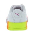 thumbnail image 3 of Puma Carina Neon Fade Ac Baby Girls Shoes Size 5, Color: White/Pink, 3 of 5