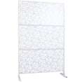 thumbnail image 3 of Freestanding Metal Privacy Screen 76" H×48" W - Outdoor & Indoor Divider for Deck, Balcony, Patio & Garden - Durable Rust-Resistant Design, 3 of 9
