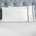 thumbnail image 6 of Superior Chain Links Embroidered Cotton Bed Sheet Set, Queen, White/Black, 6 of 11