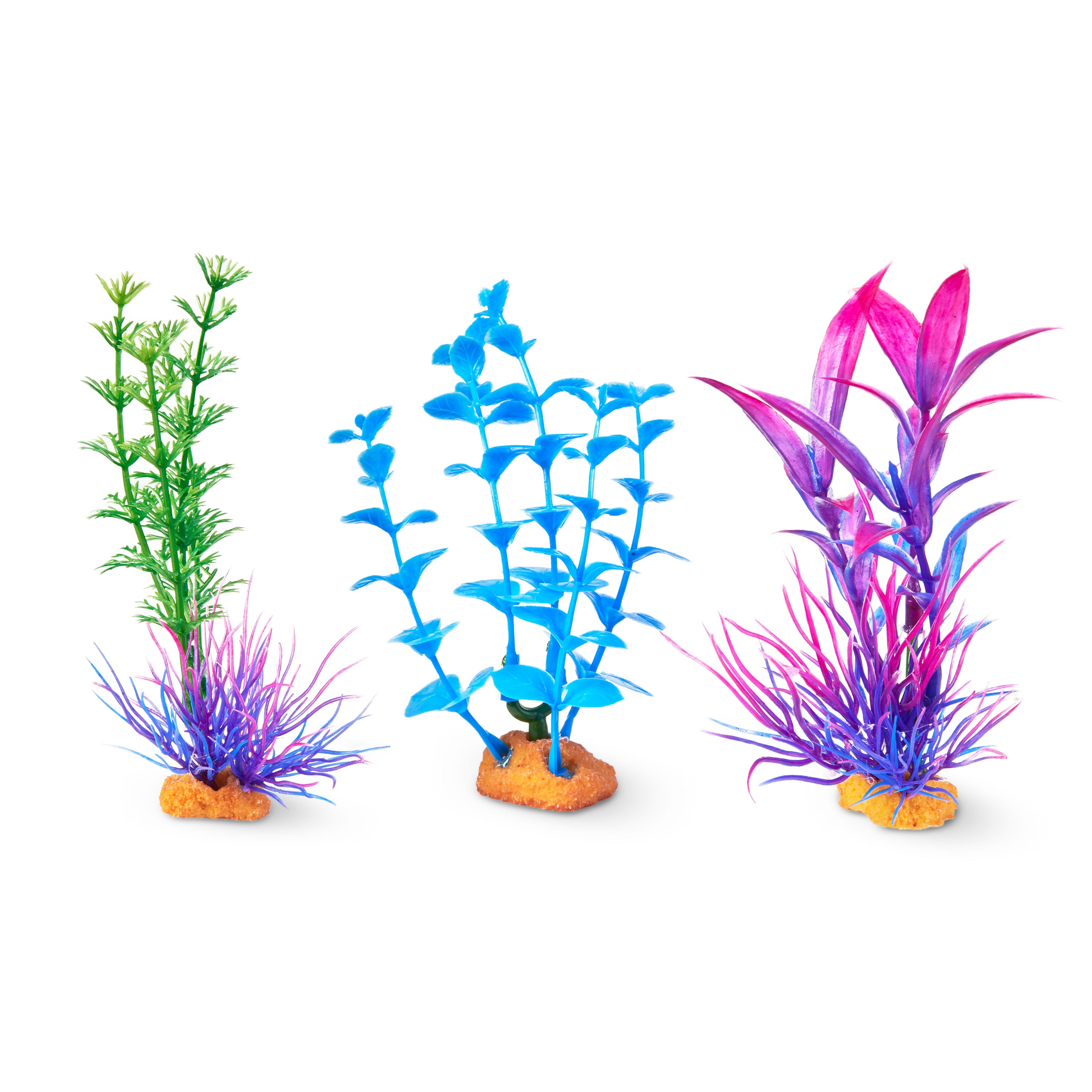 Pest kolonie Verantwoordelijk persoon Aqua Culture Aquarium Plant Value Pack, 4" Small Plants, 3 Count Silicone  Material - Walmart.com