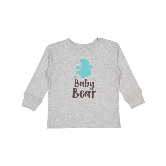 Inktastic Baby Bear, Little Bear, Bear Cub - Blue Brown Boys Long Sleeve Toddler T-Shirt